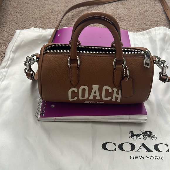 Coach Tan Mini Bag with Structured Design and Adjustable Strap - Picture 5 of 5